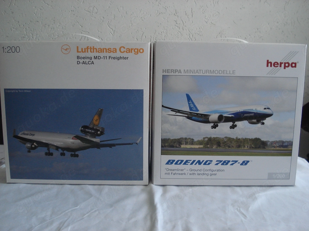 2 Alte Herpa Wings Flugzeug Modelle 1:200 OVP