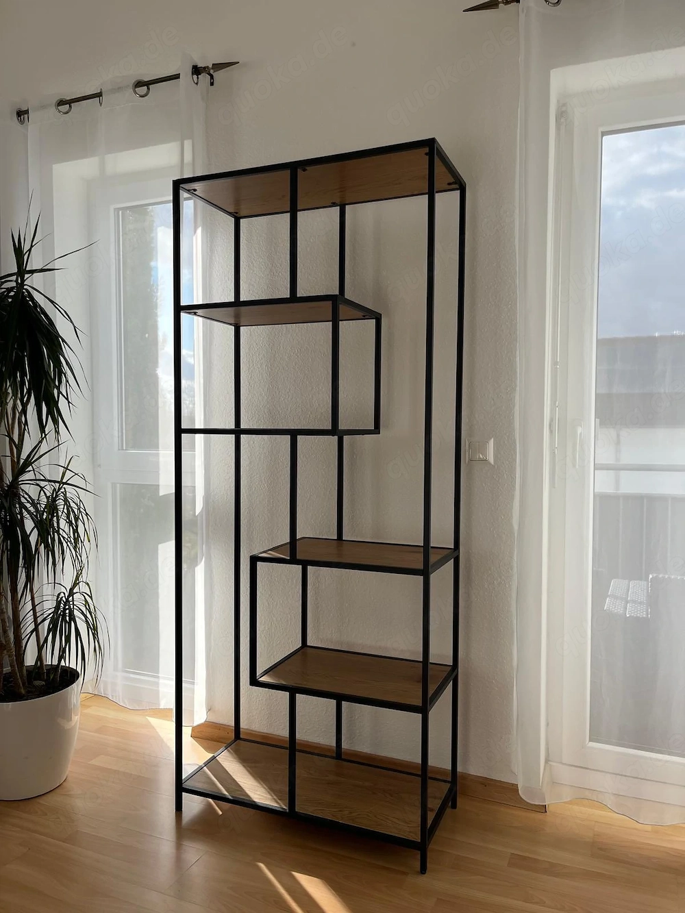 Regal Schwarz Somona Eiche, Breite Höhe Tiefe: 77 185 35