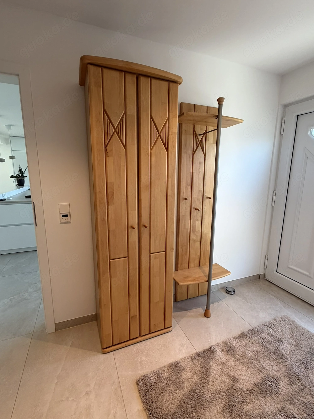 5 teilige Garderobe Buche hell massiv