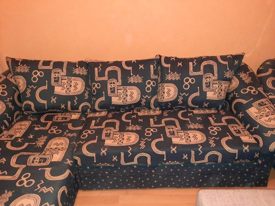 Eckcouch Eck Couch ausziehbar und aufklappbar mit Sessel Gästecouch Gäste Jugendzimmer 