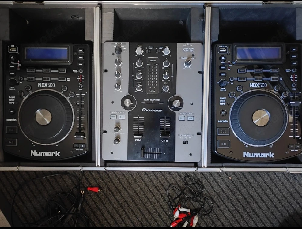 DJ-Komplettset Numark NDX500 + Pioneer DJM-250 inkl. Flightcase