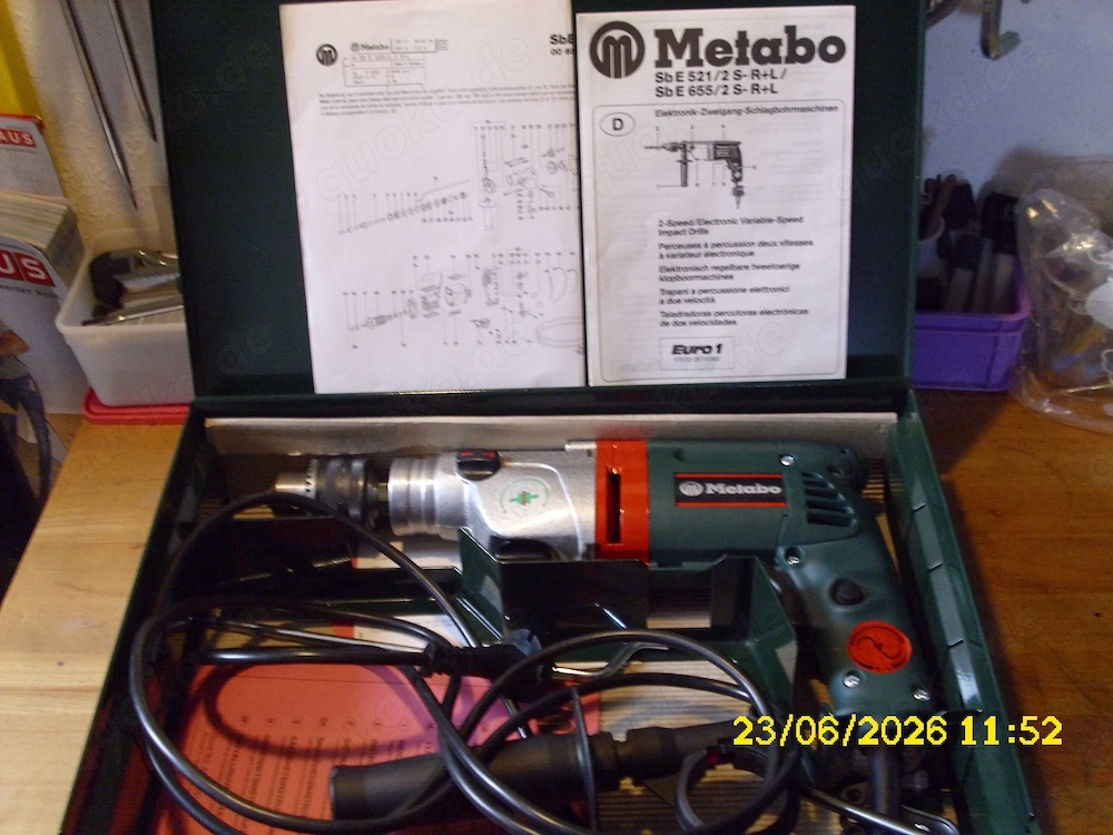 Metabo Schlagbohrmaschine  Sb 655   2 S- R+L im Metall-Koffer unbenutzter Nachlassfund zu verkaufen