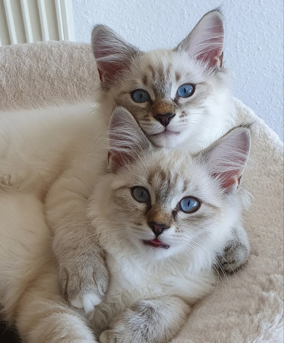 Abholbereit 2 Heilige Birma Kitten Garten Katze + Kater