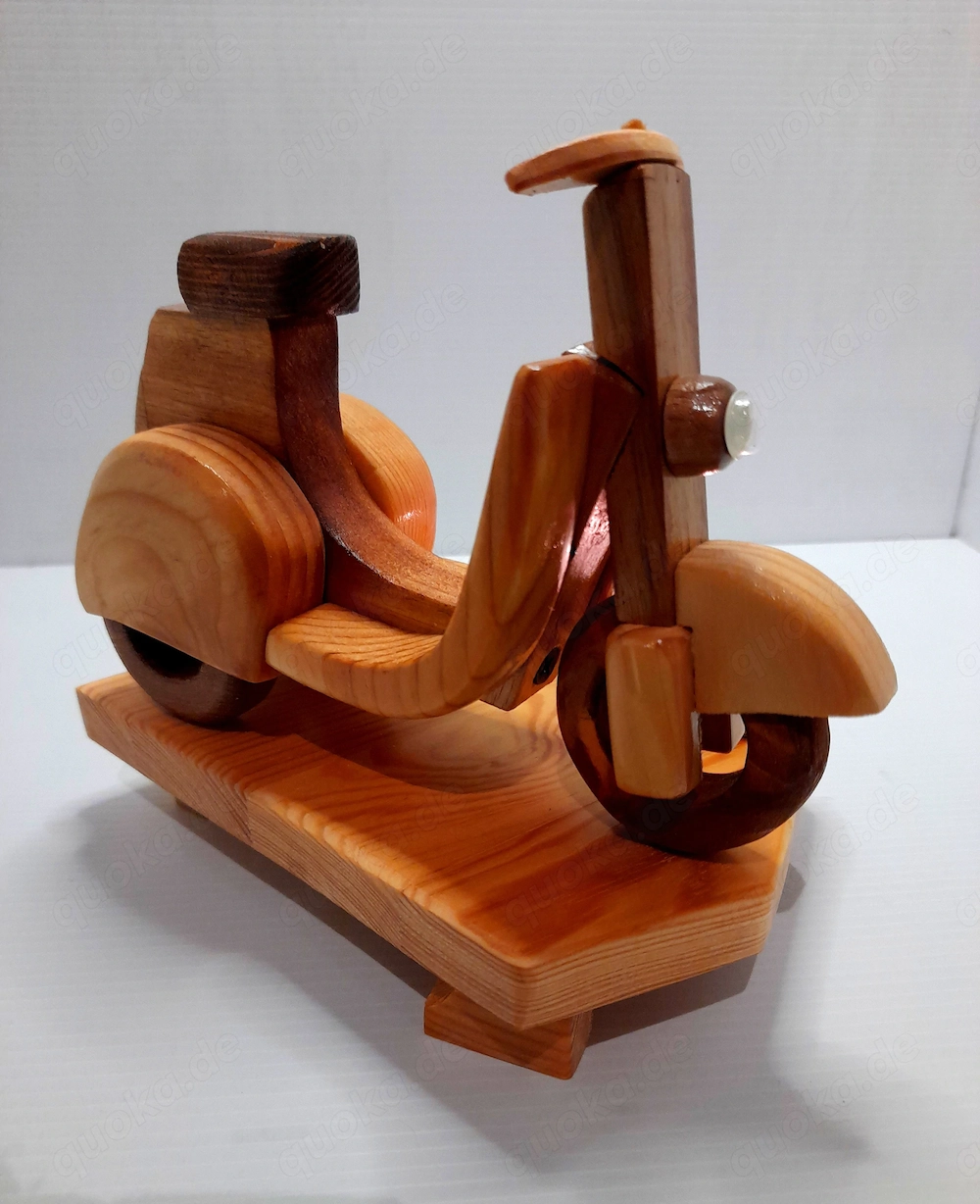 Roller Motorrad Teelichthalter, Holz,   