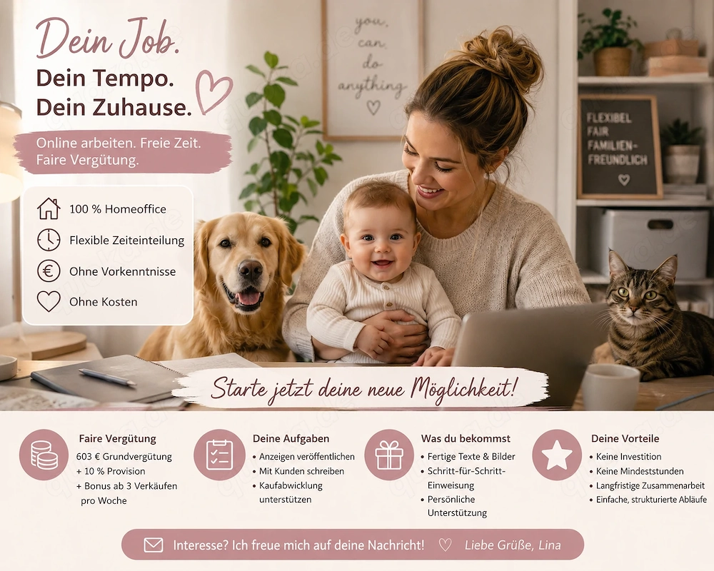 Homeoffice Job in Teilzeit Minijob 
