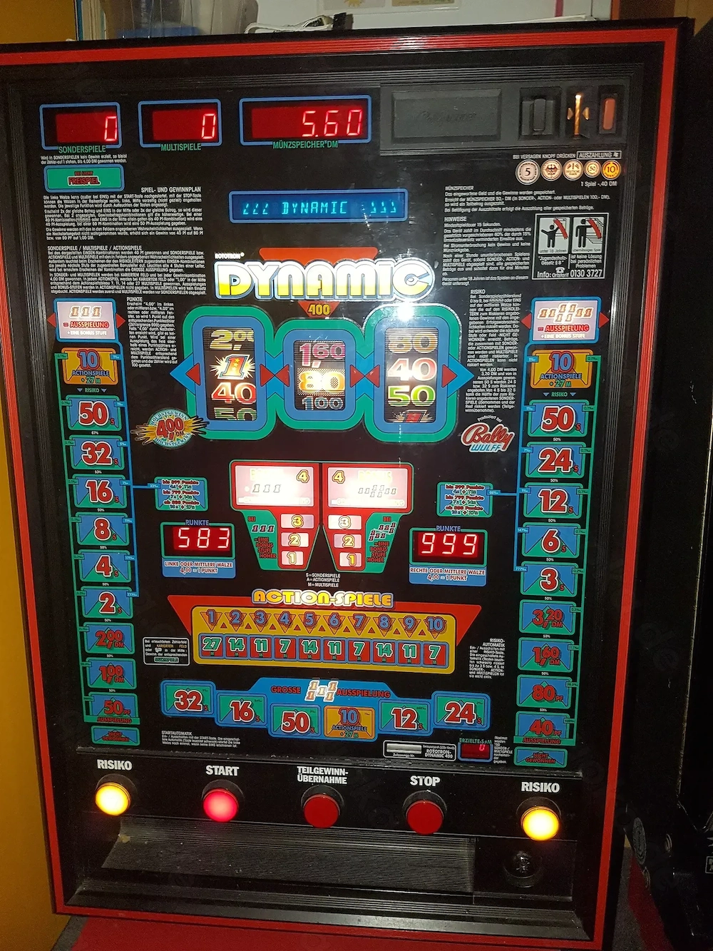 Spielautomat   Geldspielautomat Dynamic von Bally Wulff        