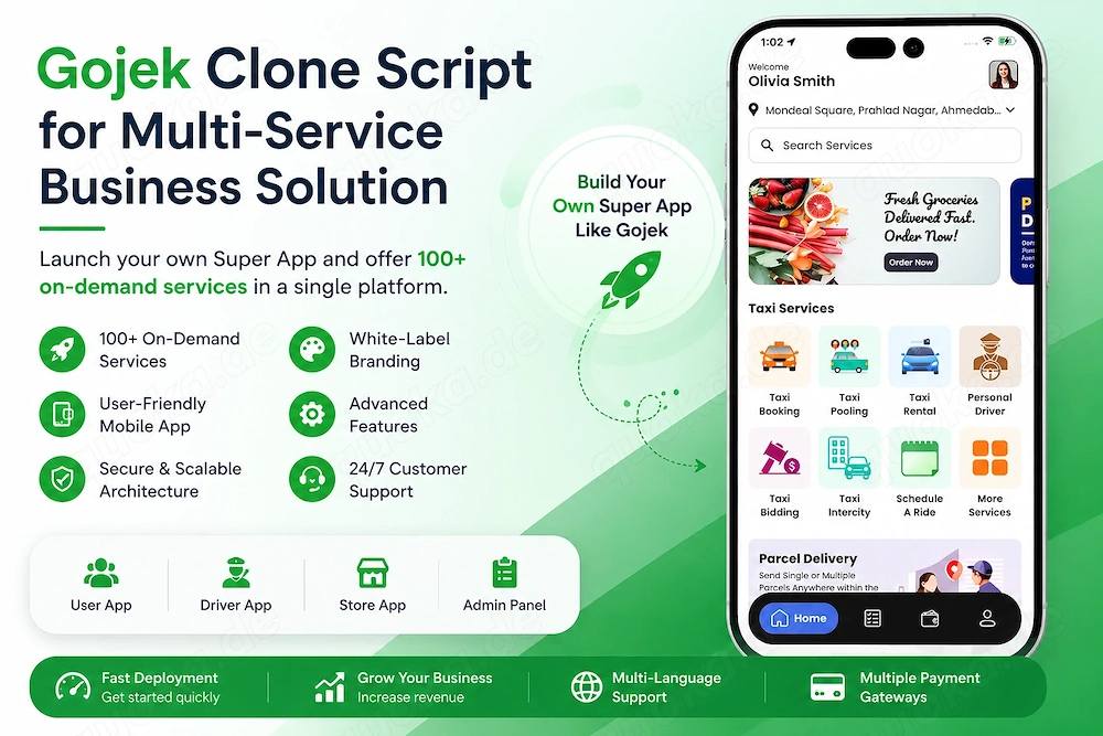 Gojek Clone Script for Multi-Service Business Solution