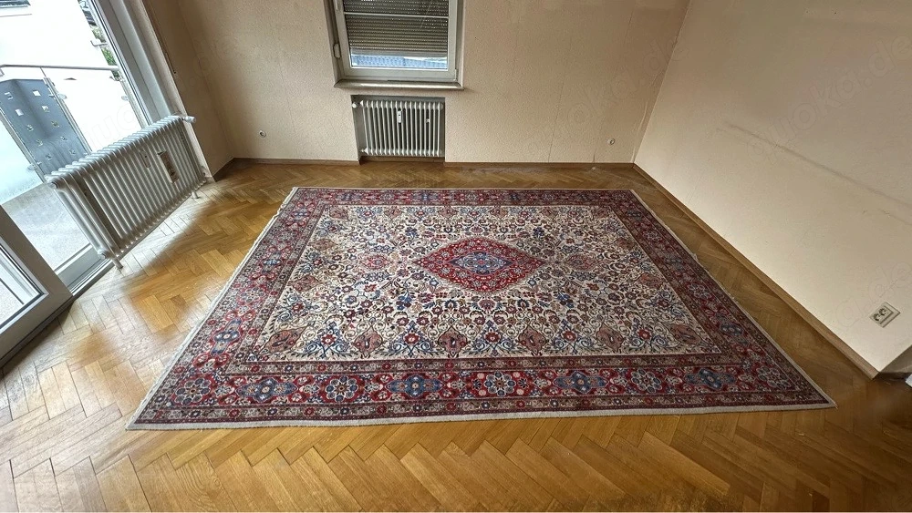 Handgeknüpfter Orientteppich im Kashan-Design   350   250 cm   Wolle