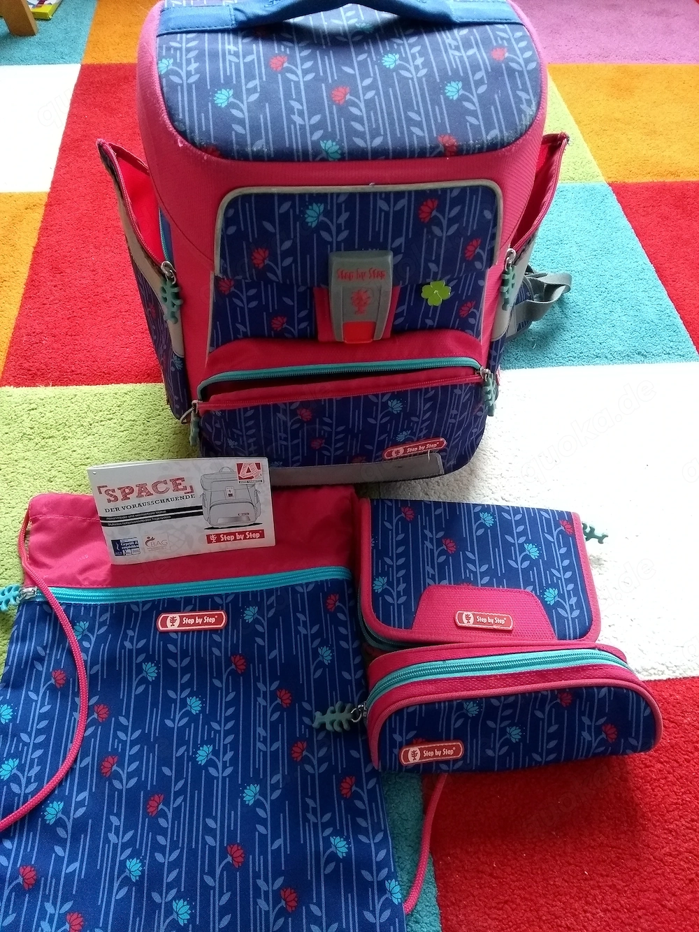 Größenverstellbarer Step by Step Schulranzen-Set 4-teilig (Turnbeutel neu)