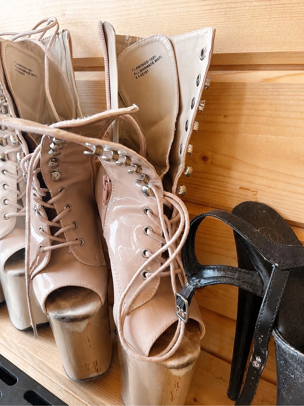 Pole Dance Stiefel High Heels getragen, Gr 36 