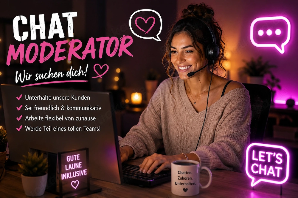  Chatmoderatoren (m w d) für Abendstunden gesucht   Direkt beim Betreiber