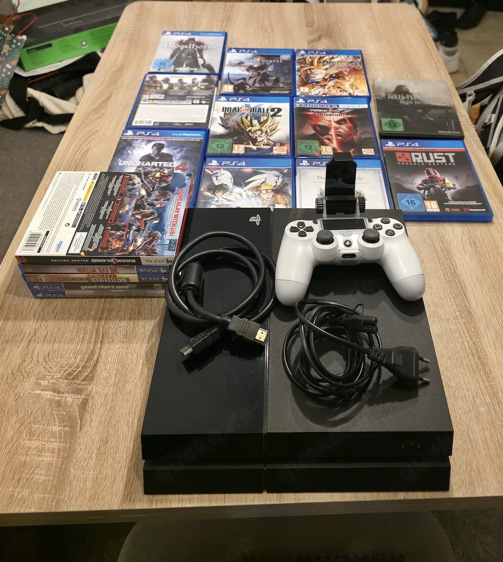  PS4 500GB Konsole + 12 Spiele + weißer Controller Komplettset