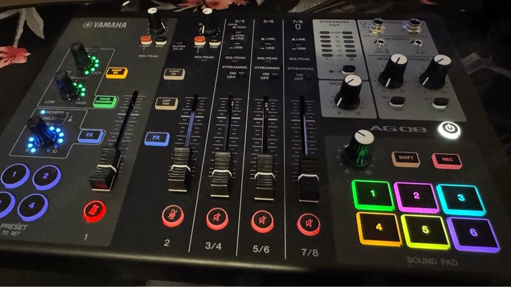 Yamaha AG08 Mischpult Schwarz Streaming
