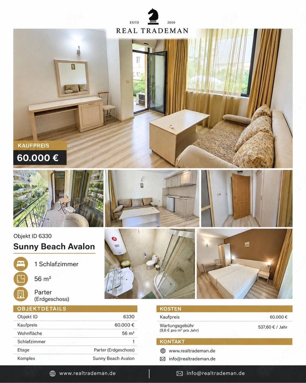 Apartment in Sunny Beach Avalon zu verkaufen 60.000 EUR