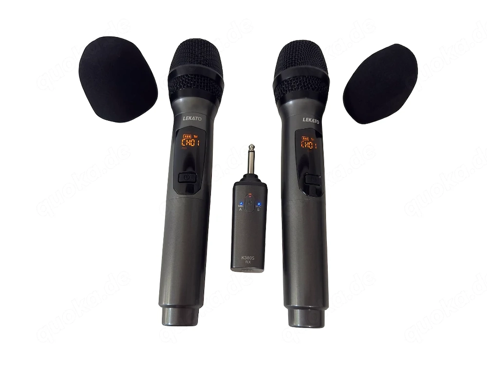 Funkmikrofon Set 2x Mikrofon Wireless Karaoke Wiederaufladbar