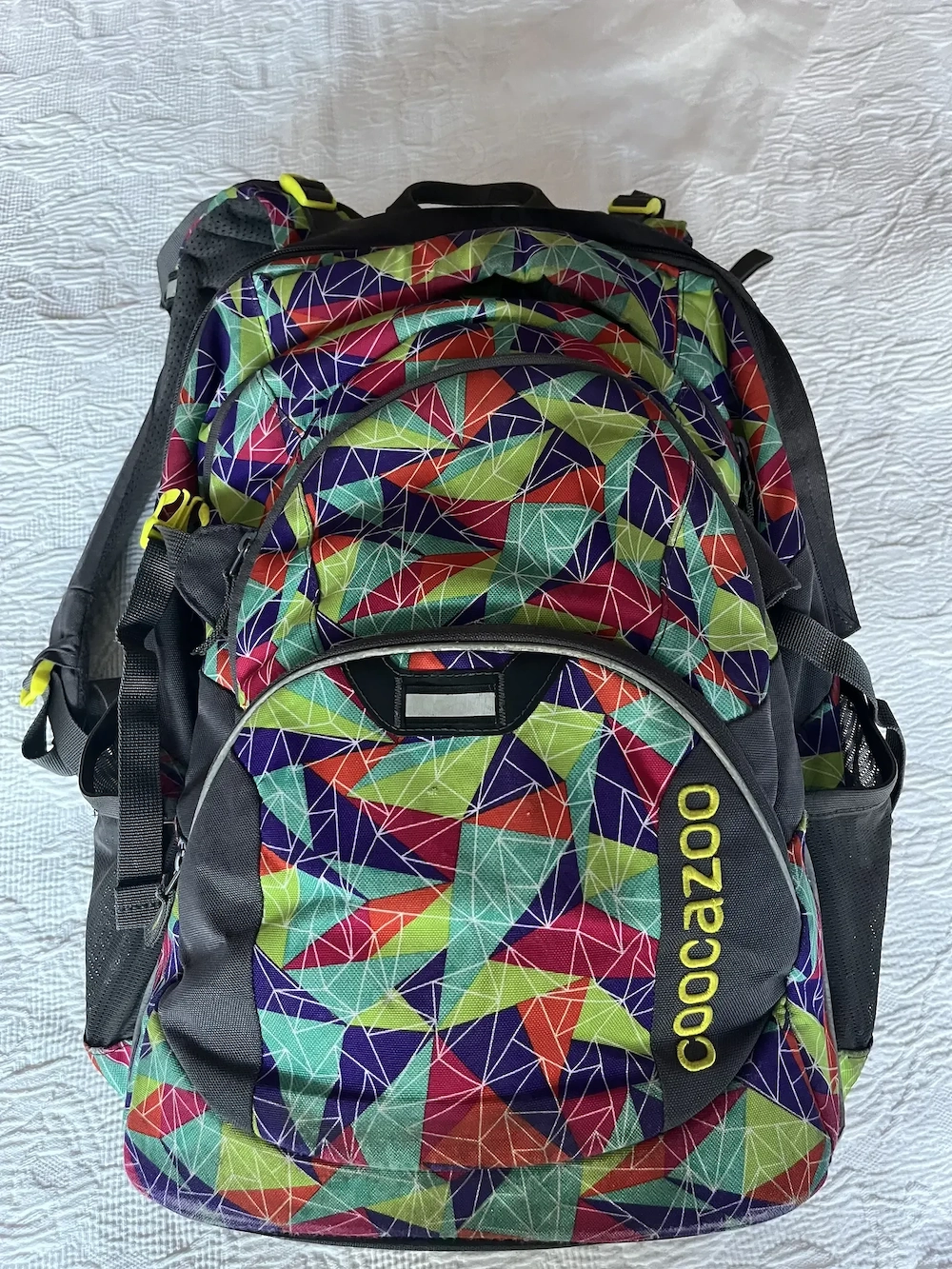 Coocazoo - Schulranzen Rucksack Kinder - grau mit farbigen Mustern