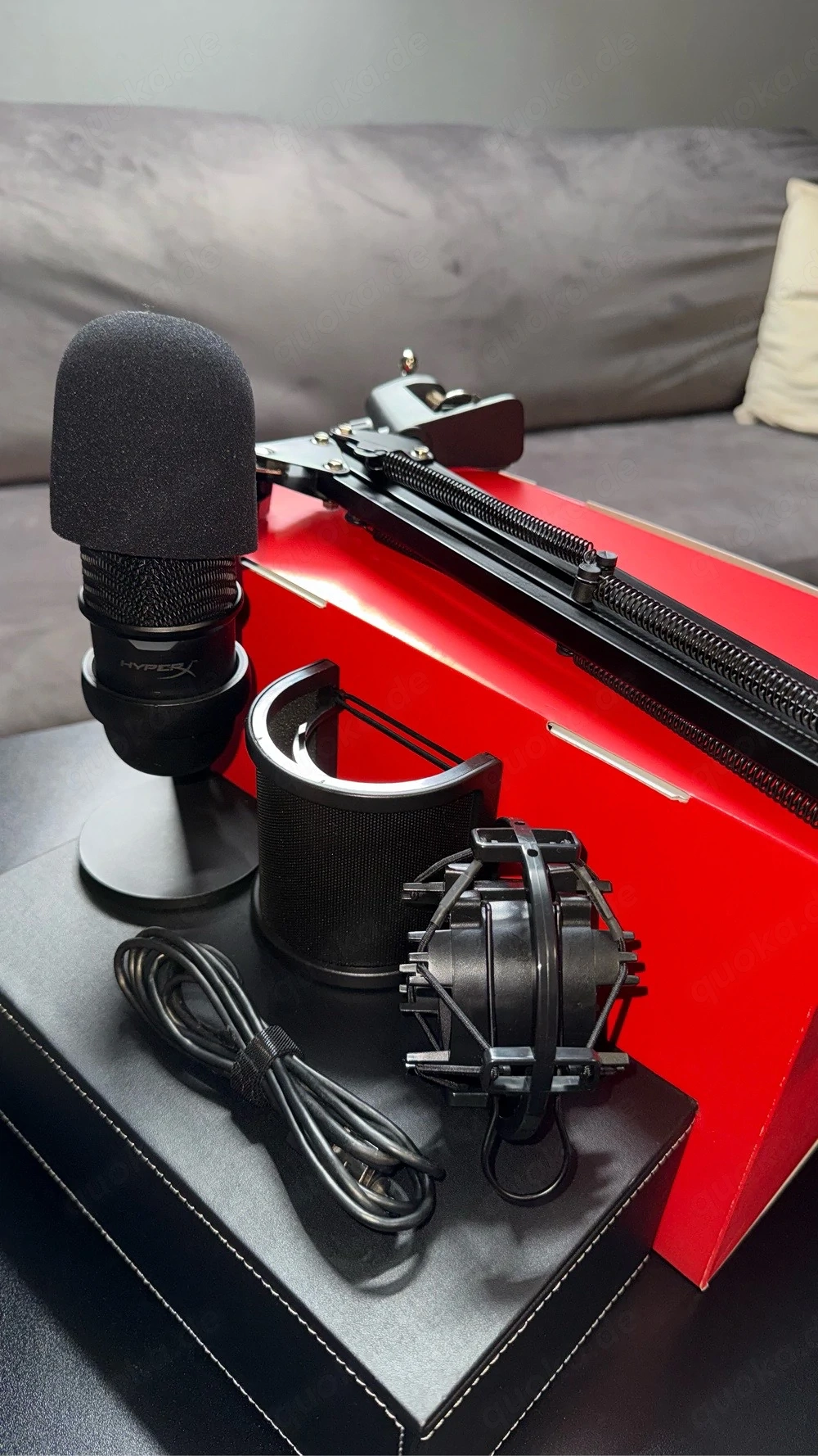 HyperX SoloCast Mikrofon Set mit Arm, Shock Mount & Zubehör