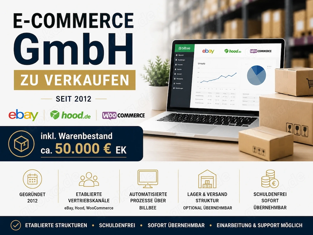 Etablierte E-Commerce GmbH inkl. Warenbestand zu verkaufen