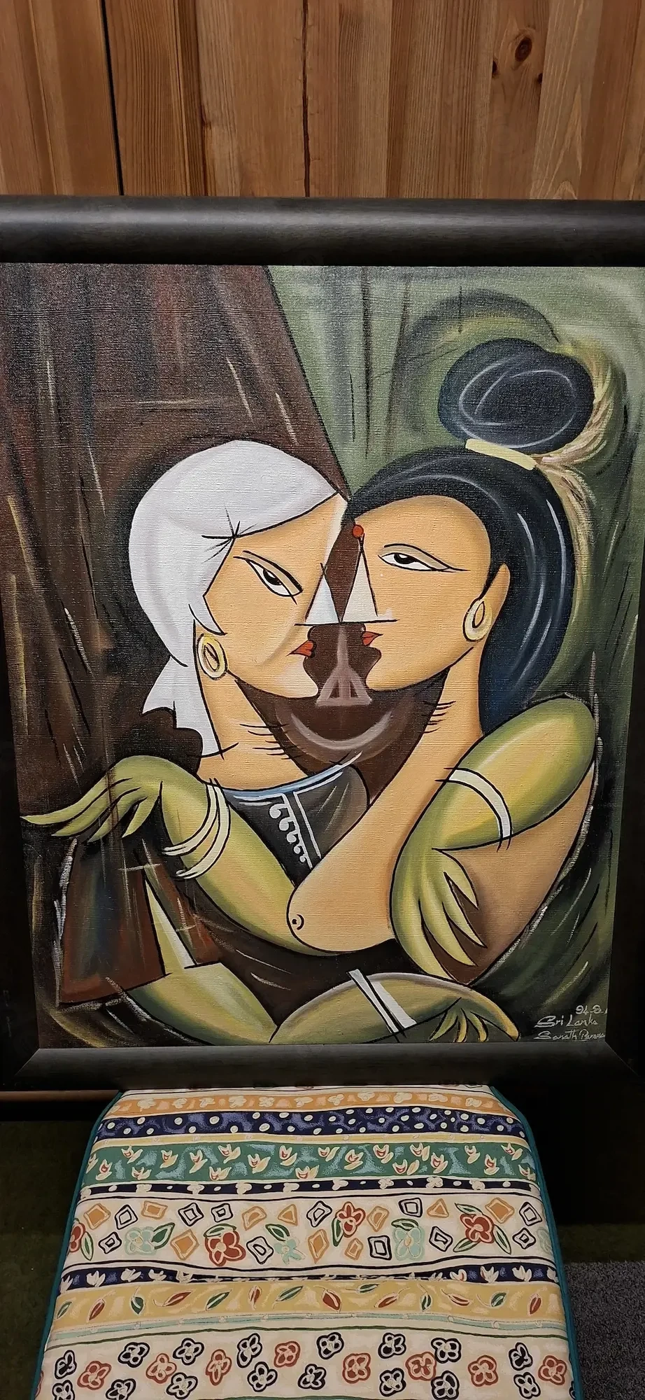 Gemälde Sigiriya freska  Kubistisch