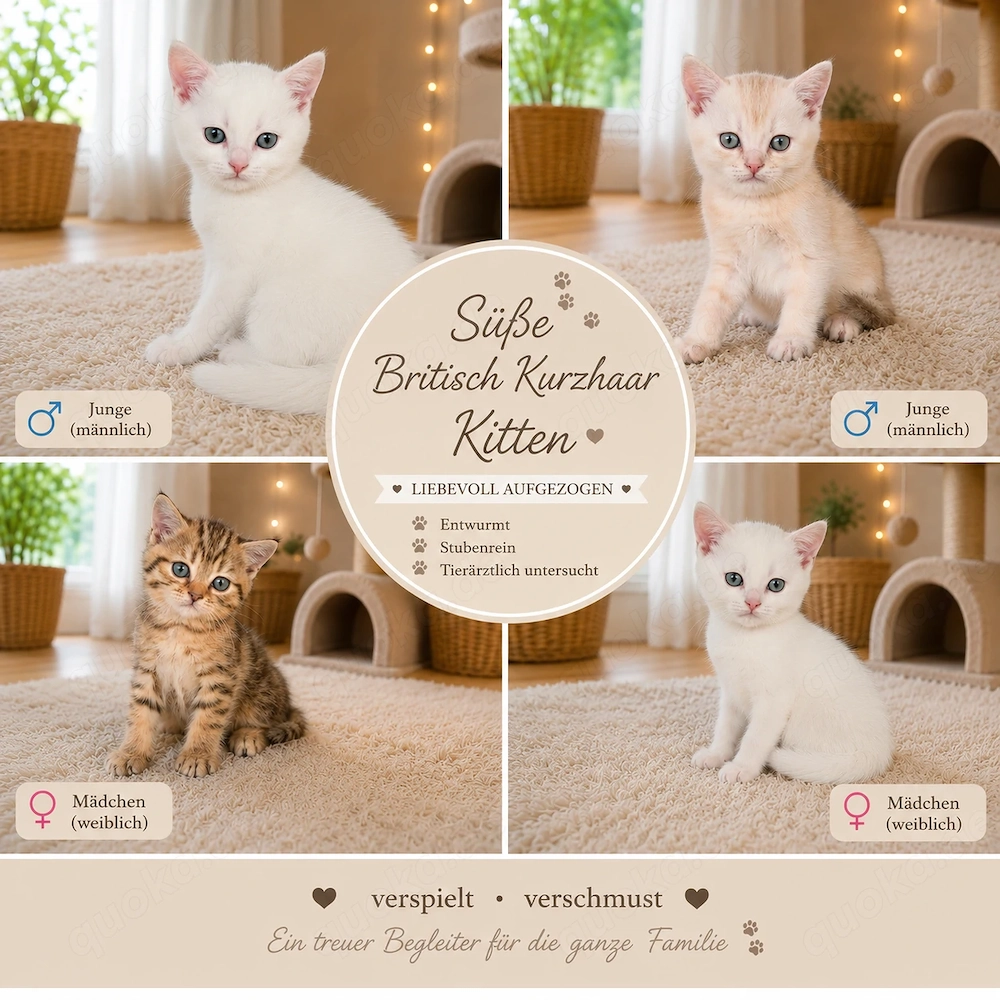  Süße Britisch Kurzhaar Kitten   2 Mädchen & 2 Jungen 