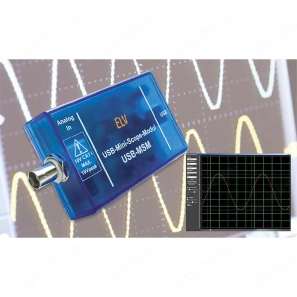    ELV USB-Mini-Scope-Modul, Oszilloskop, mit Modulartastkopf   