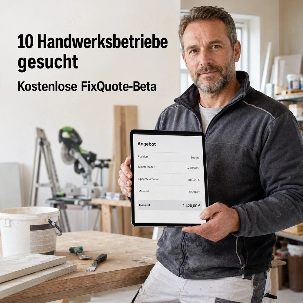 Handwerksbetriebe für kostenlose Software-Beta gesucht
