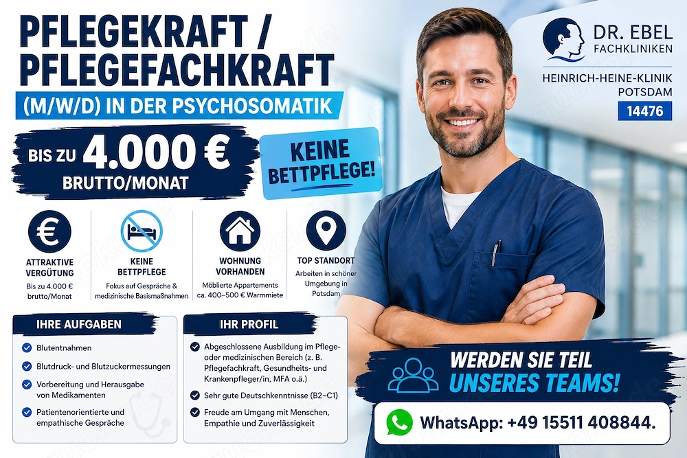 Pflegefachkraft (m w d) | Potsdam Bis zu 4.000   brutto Monat