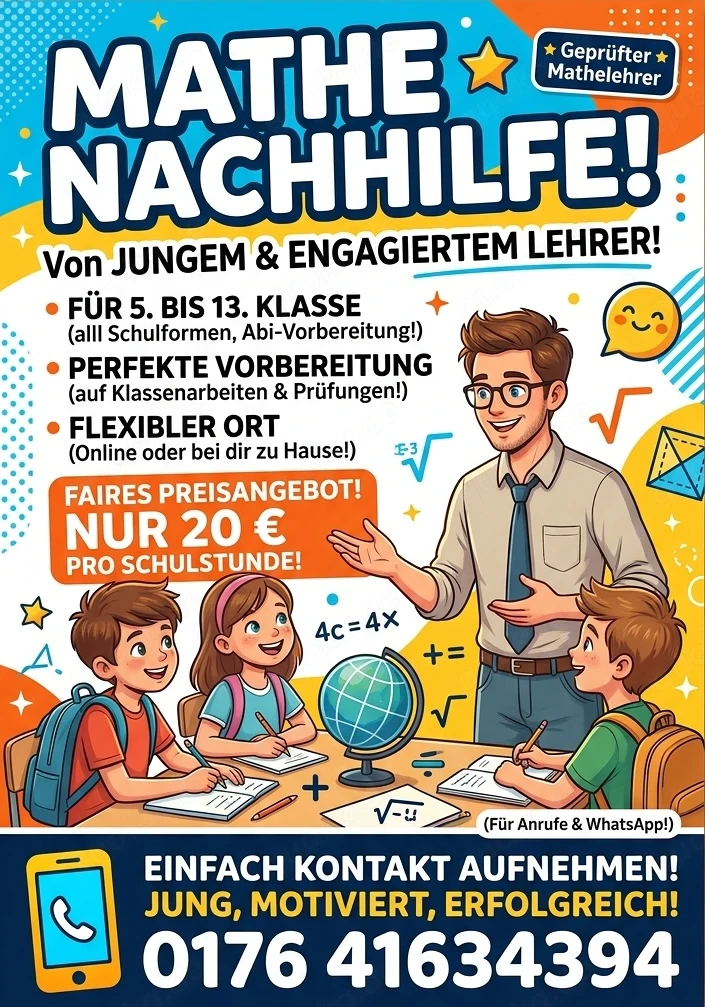 Private Mathe Nachhilfe - von einem jungen Mathelehrer in Hamburg