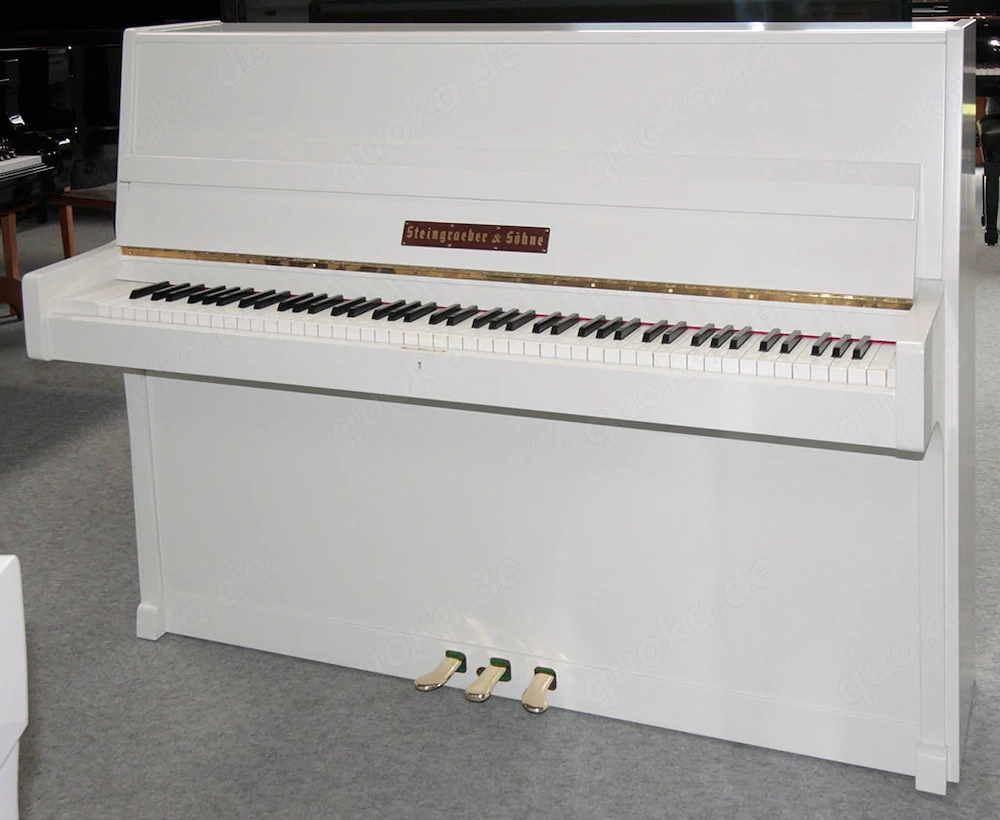 Klavier Steingraeber & Söhne, 115 cm, weiß satiniert, Renner-Mechanik, 5 Jahre Garantie