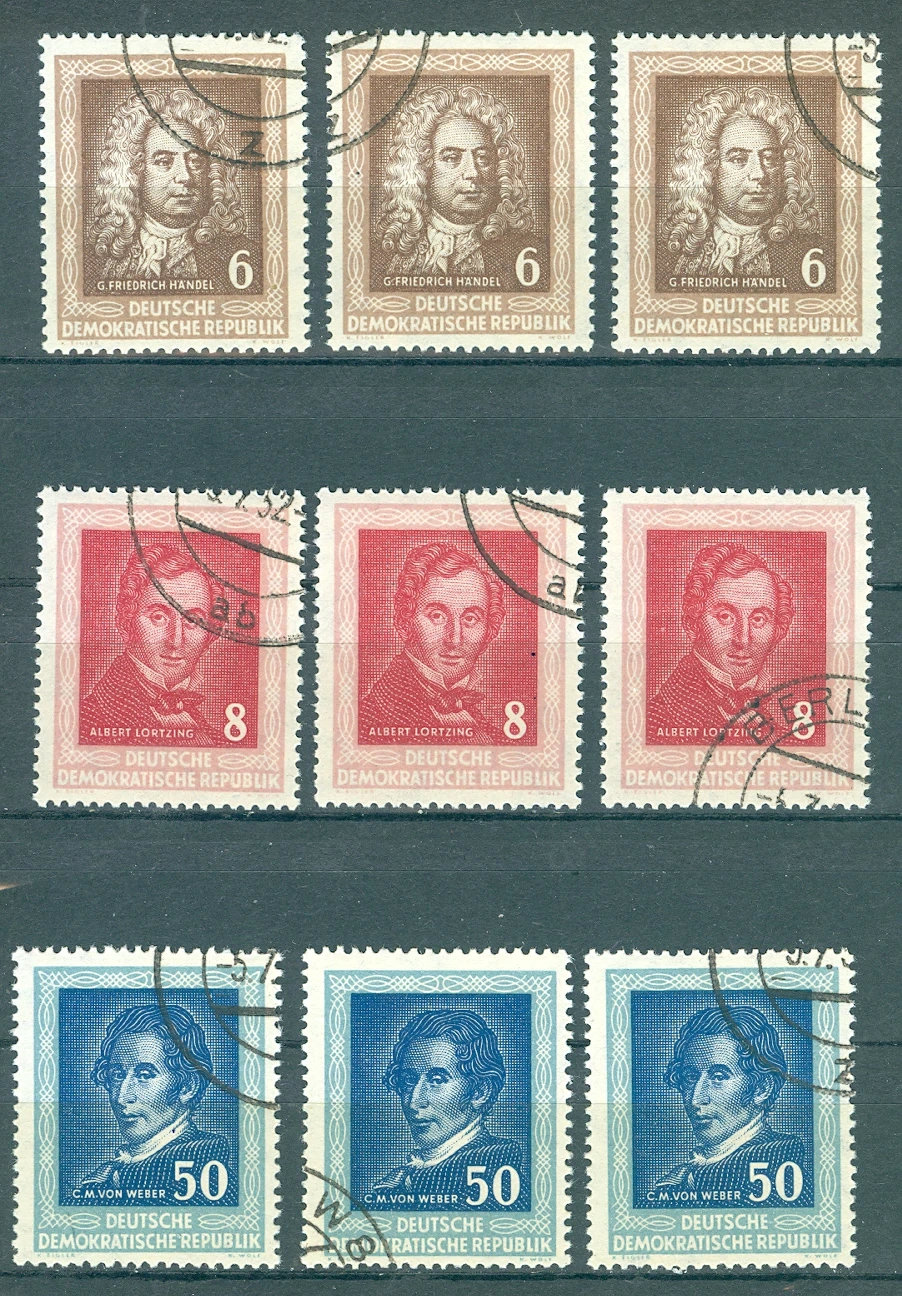 DDR gestempelter Posten Nr. 308-310 wie auf dem Bild zu sehen