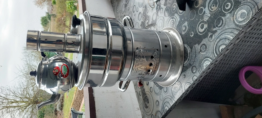 Edelstahl holz kanne 
