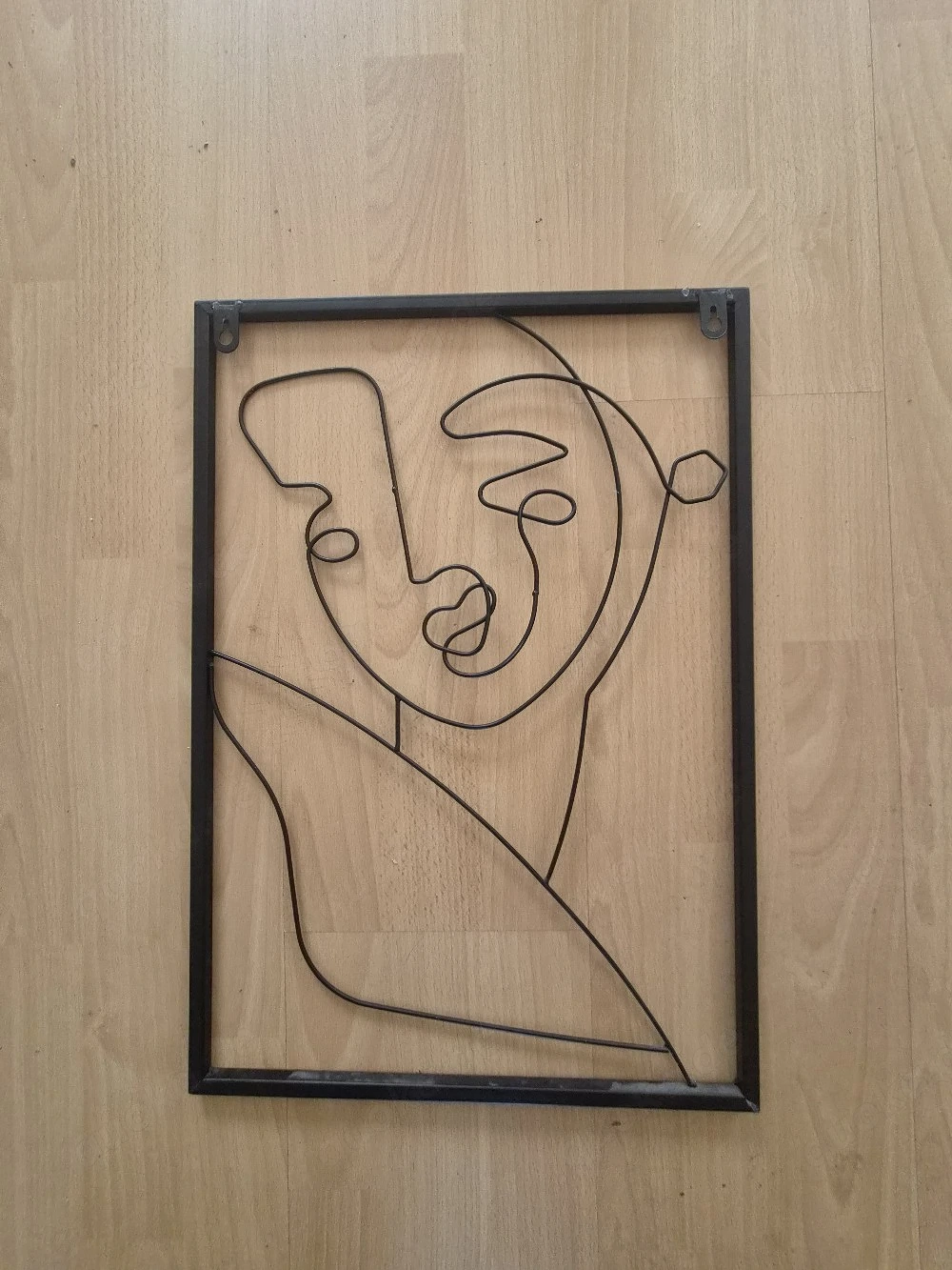    Line-Art Wandbild Frau   Metallrahmen   50   35 cm