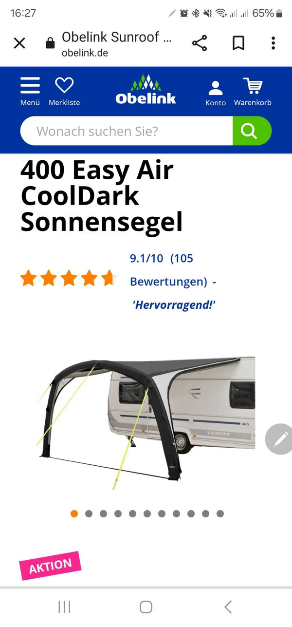Sunroof 400 Easy Air CoolDark Sonnensegel
