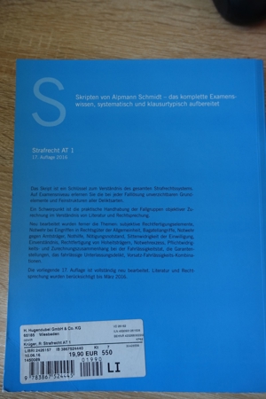 Jura Strafrecht AT 1 Alpmann Schmidt 17. Auflage neu Bild 2