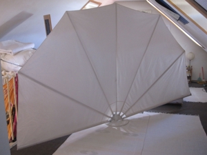 Zimmer-Stoff-Paravent Balkon-Terassenfächer-Raumteiler-Sichtschutz Ø320 Standfuß