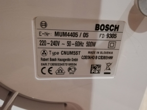Bosch Küchenmaschine MUM4405, neuwertig, grade mal etwa 5 x benutzt, 3 Rühr-/Knet-/Schlagbesen Bild 2