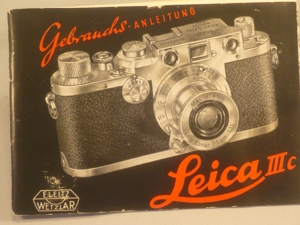 Leica IIIC Bedienungsanleitung von 1950 im Original