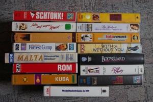 15 VHS-Kassetten, Spielfilme, Reisen, Modellbahn u.a. Bild 1