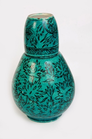 Porzellangefäß Krug Flasche m.Deckel-Tasse türkis Keramik handarbeit Türkei