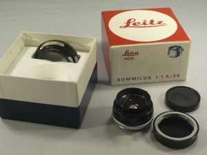 Leica Summilux M1,4/35 mit Stopper neu im Karton mit Gegenlichtblende Bild 2