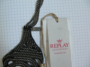 REPLAY, Halskette, Schlangenform, schwarz, Edelstahl Kette, UVP: 69  Bild 3