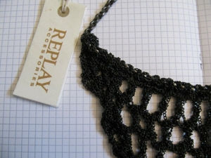REPLAY, Üppiges Collier Halskette schwarz Metall Geflochten, UVP: 99  Bild 3