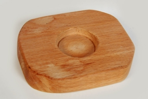 Holzuntersetzer, Kerzenständer, Holz natur gedrechselt Handarbeit 10x8