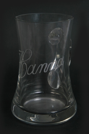 Henkelglas Kristallglas Bierseidel Glaskrug Bierglas Bierkrug 0,5l Hanna grafiert