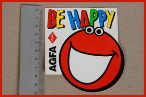 Agfa Aufkleber/Sticker-Be Happy- Agfa-Fan-AGFA GEVAERT Sammler 70er