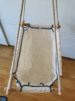 Baby Hänge Schaukel, Hängematte 100 % Baumwolle Bild 5