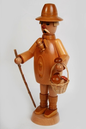 Räuchermännchen Pilzsammler Räuchermann-Räucherfigur Erzgebirge 27cm