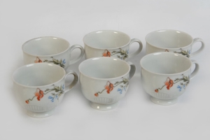 6 Espresso-Moccatassen Blumen cp Made in DDR vintage