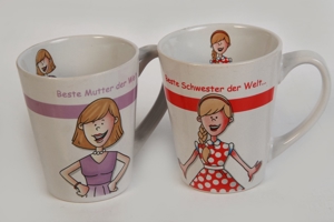 2 Kaffeetassen-Becher (Beste Schwester-Mutter der Welt(Home&Deko