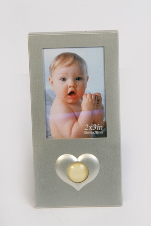 Fotorahmen Bilderrahmen Stehrahmen Herz Hochzeit Kinder Metall 5x7 Delle